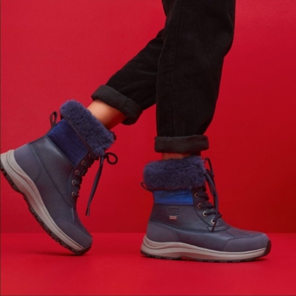 UGG | Adirondack III Velvet Croc Boots In Navy NEW - Picture 9 of 10